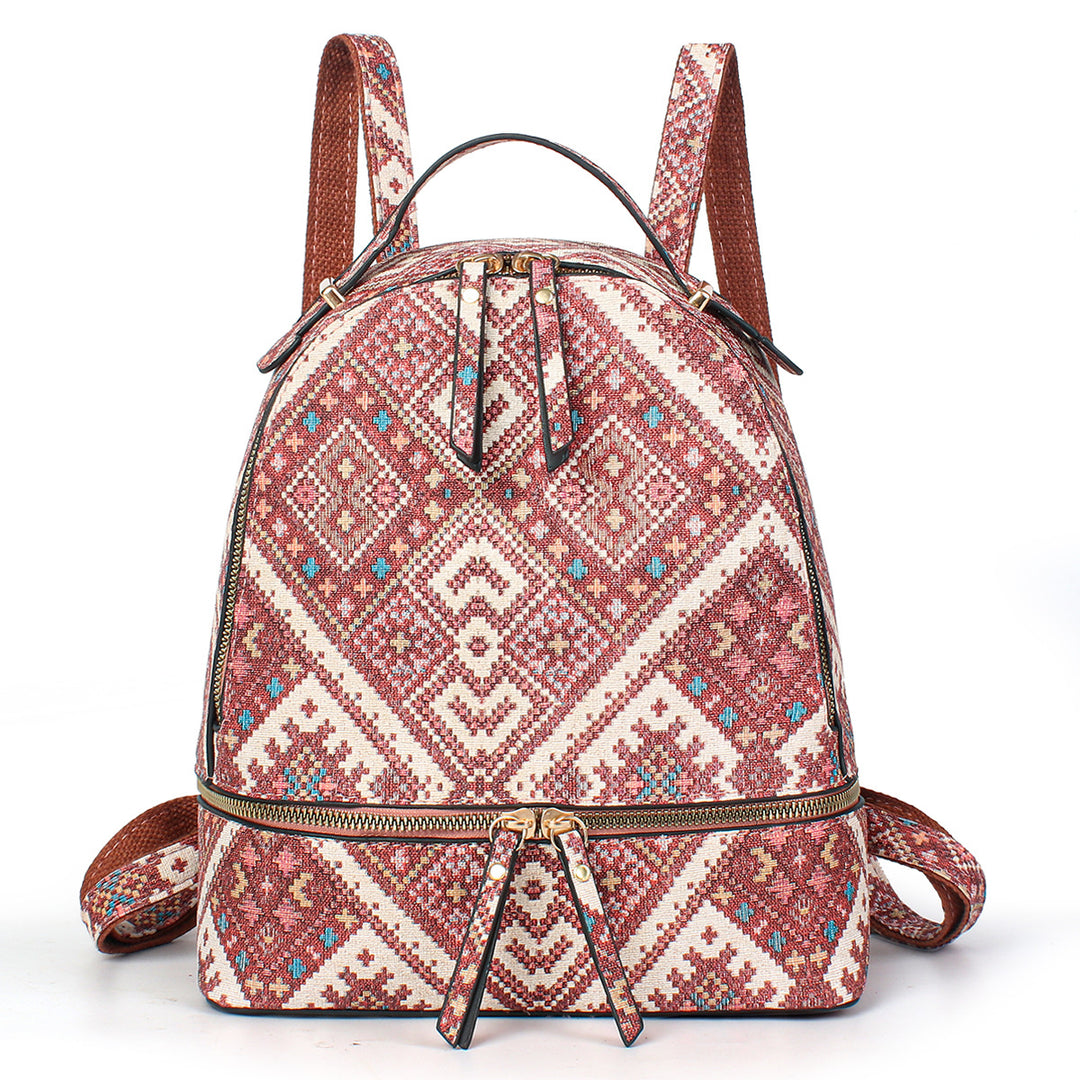 Damen Rucksack mit geometrischem Muster und luxuriösem Futter Nord Taschen