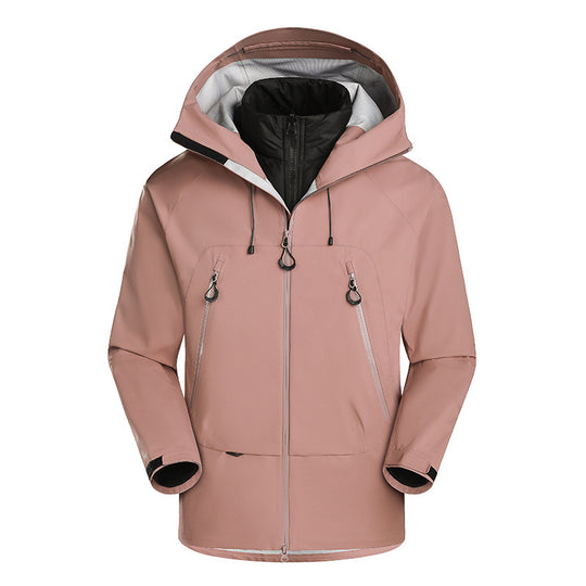 Herren wasserdichte Softshell-Jacke mit herausnehmbarer Stepp-Innenjacke Nord Taschen