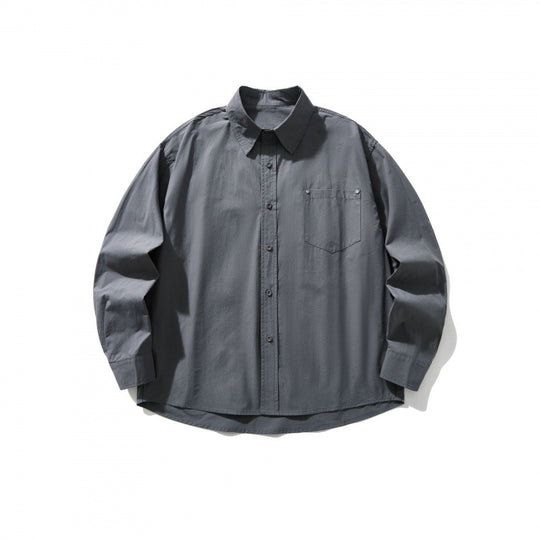 Herren Boxy-Overshirt mit Brusttasche und Hemdkragen aus leichtem Baumwollmix Nord Taschen