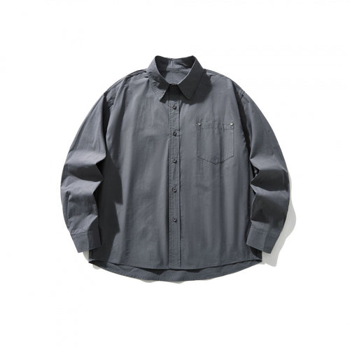 Herren Boxy-Overshirt mit Brusttasche und Hemdkragen aus leichtem Baumwollmix Nord Taschen