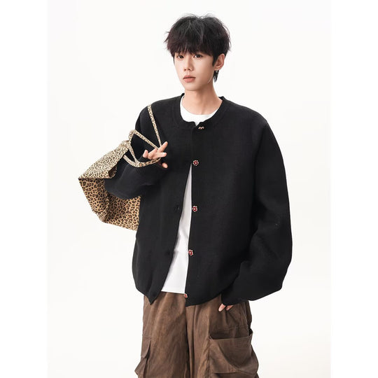 Herren Trendige Oversized Strickjacke mit Reißverschluss Nord Taschen