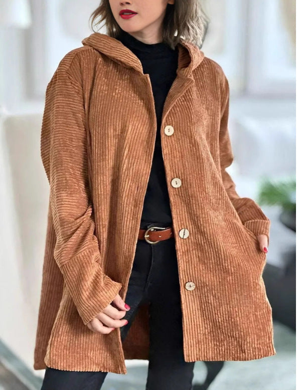 Hooded Casual-Jacke mit Fronttaschen