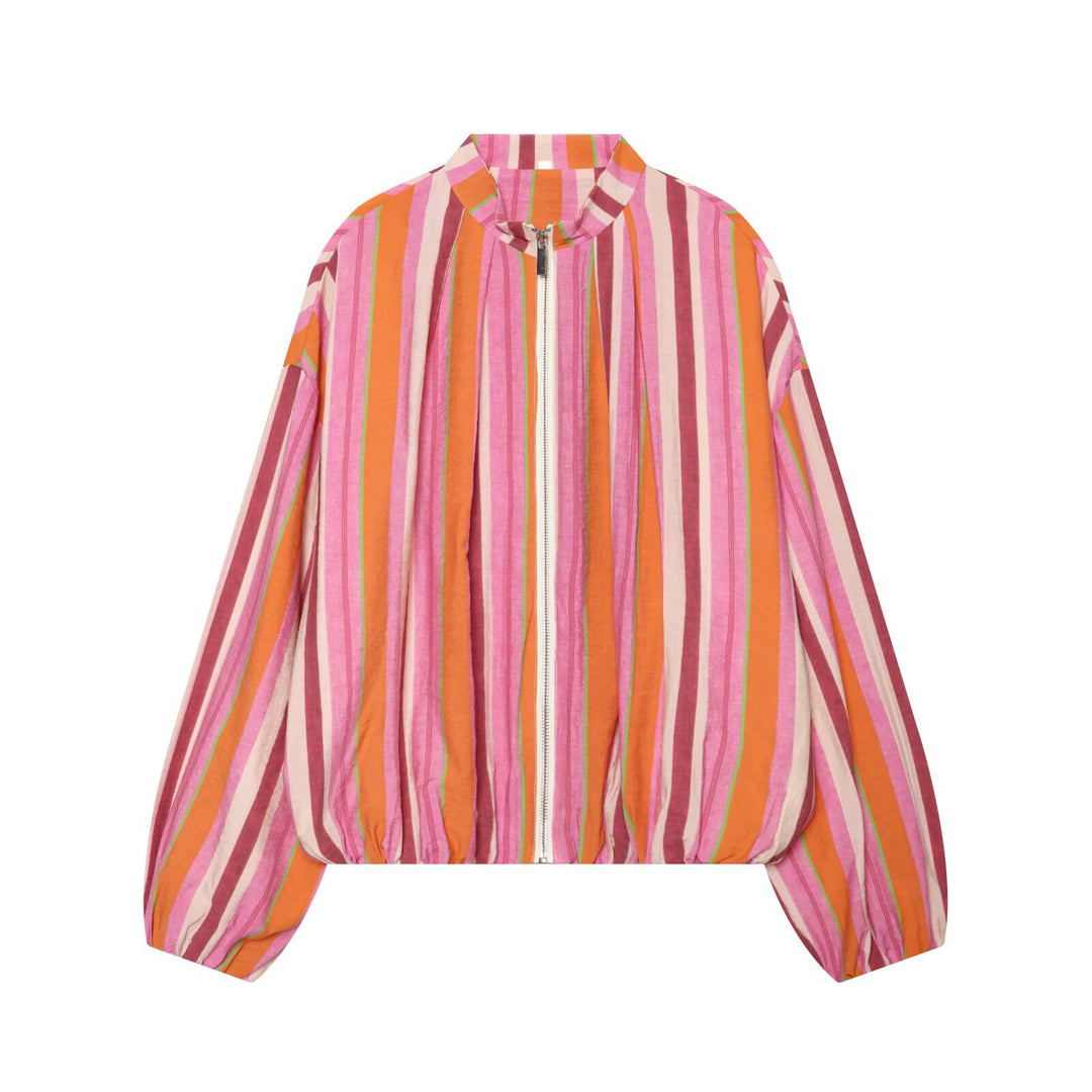 Damen Cropped Oversize‑Bomberjacke mit Stehkragen und Ballonärmeln Nord Taschen