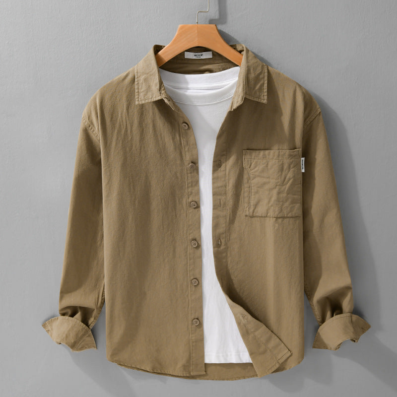 Herren Casual-Hemdjacke aus leichtem Baumwoll-Twill mit aufgesetzter Brusttasche und entspannter Passform Nord Taschen