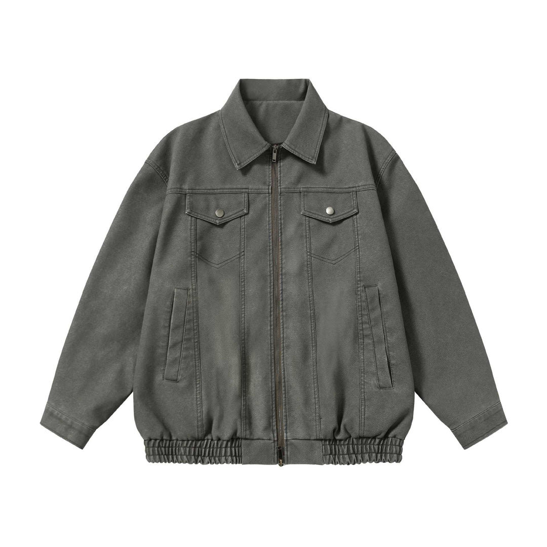 Unisex Boxy-Canvas-Zipblouson mit Hemdkragen und elastischem Saum Nord Taschen