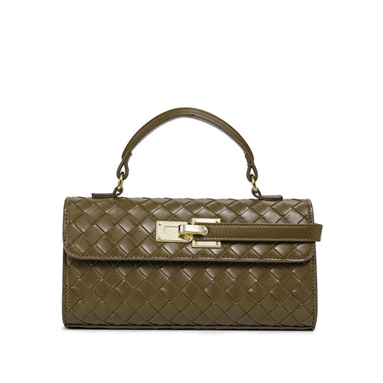 Damen Umhängetasche mit kunstvollem geflochtenem Design und goldenen Akzenten Nord Taschen