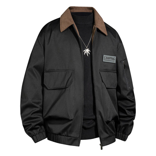 Herren Outdoor-Bomberjacke mit Cordkragen und Multifunktionstaschen Nord Taschen