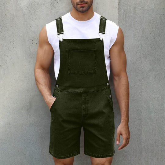 Herren Denim-Latzshorts mit modernen Taschen und verstellbaren Trägern Nord Taschen
