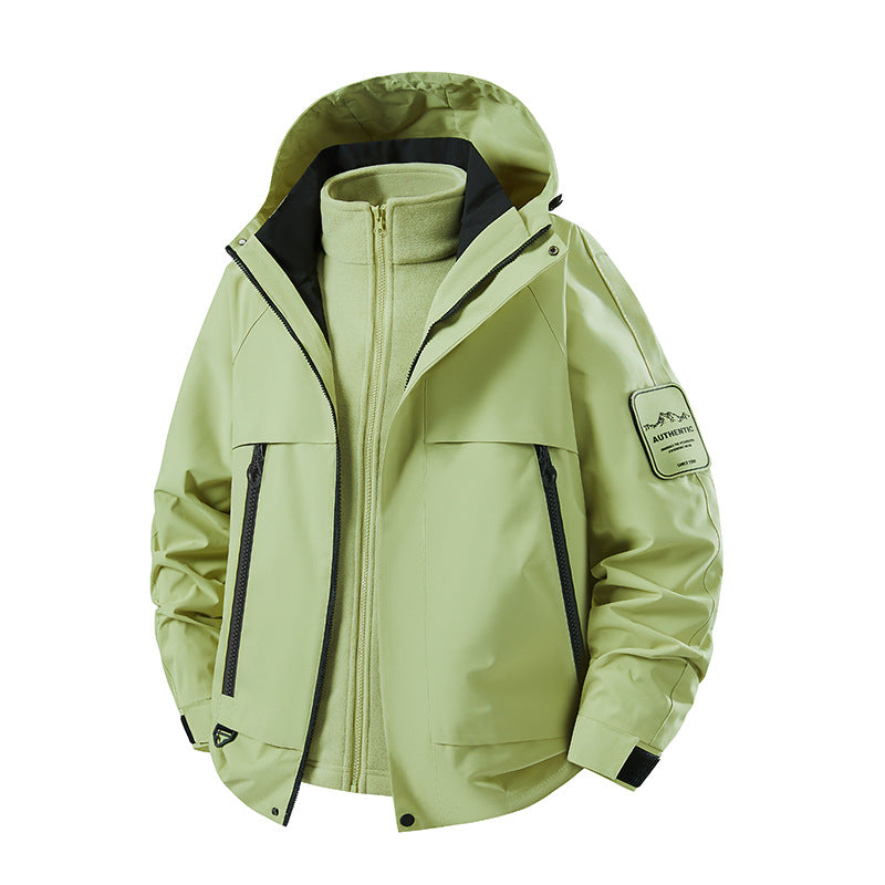 Herren multifunktionale Wasserfeste Softshell-Regenjacke mit abnehmbarer Fleece-Innenjacke Nord Taschen