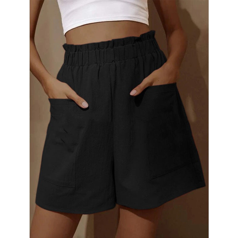 Damen Baumwollshorts mit elastischem Bund und praktischen Taschen