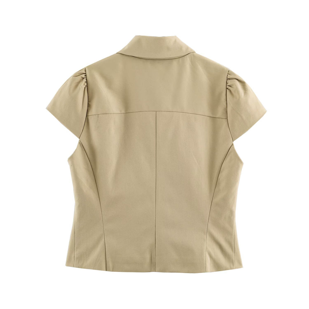Damen Kurztaillierter Blouson mit hohem Funnelkragen und Tunnelzugtaillierung Nord Taschen