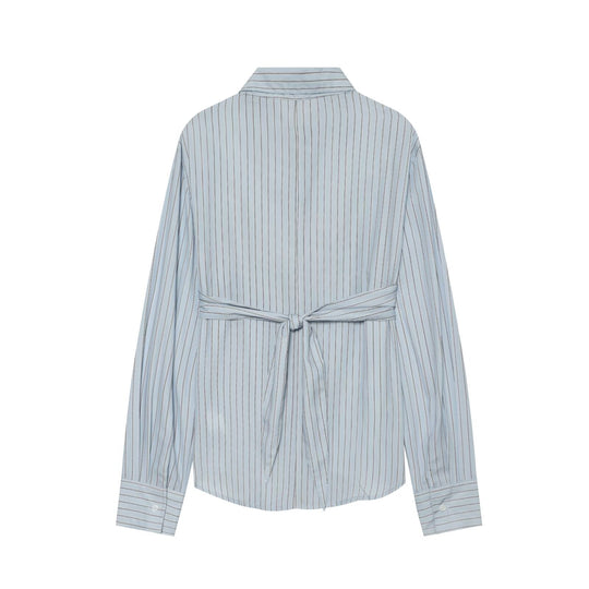 Damen Lässige Hemdbluse mit integriertem Bustier-Detail und feinem Streifenmuster Nord Taschen