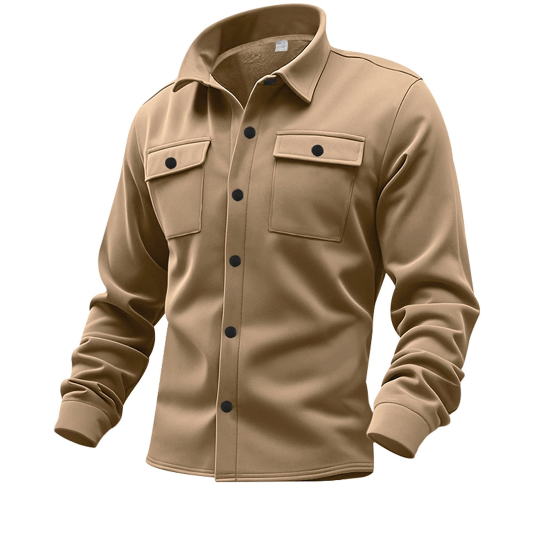 Herren lässige Button-Down Hemdjacke mit zwei seitlichen Brusttaschen und klassischem Kragen