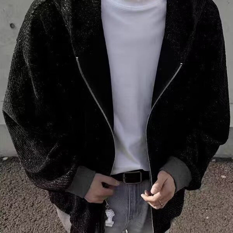 Unisex Oversized Strick-Kapuzenjacke mit Allover-Strukturmuster und Eingrifftaschen Nord Taschen