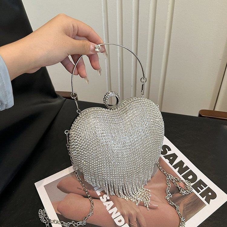 Damen glamouröse Clutch mit funkelnden Strasssteinen Nord Taschen