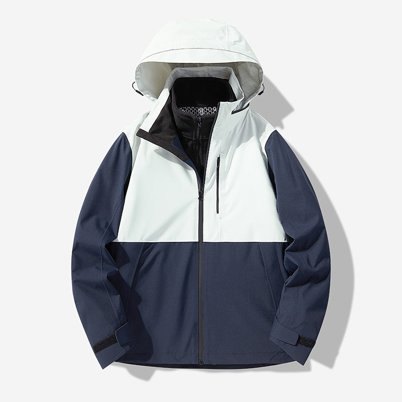 Herren Wasserdichte technische Softshell-Hybridjacke mit integriertem Fleecefutter und verstellbarer Kapuze Nord Taschen