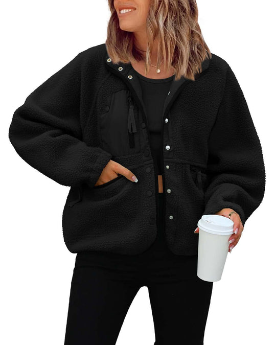 Damen kuschelige Fleecejacke mit praktischen Taschen Avellé