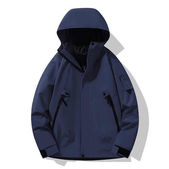 Unisex Wasserdichte, atmungsaktive Hardshell-Outdoorjacke mit Kapuze Nord Taschen