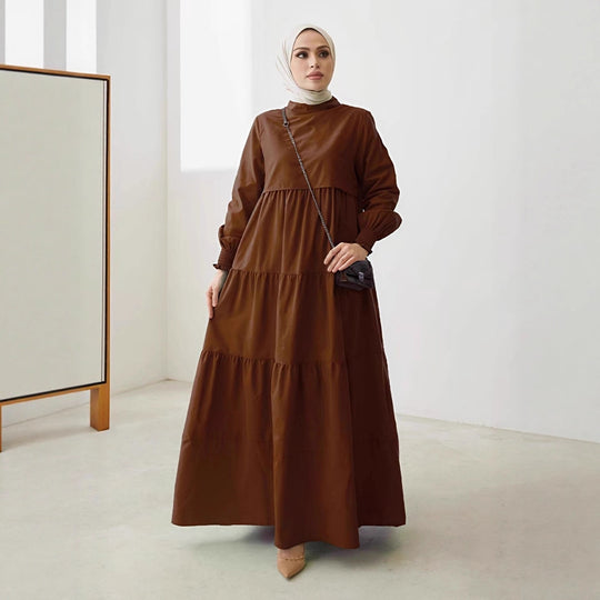 Damen Elegantes Maxikleid mit Rüschen Nord Taschen