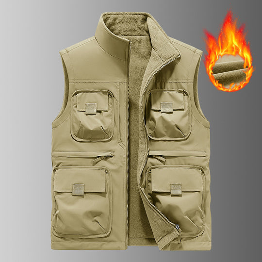 Herren Gefütterte Utility‑Weste mit Fleece‑Innenfutter und Mehrfachtaschen Nord Taschen