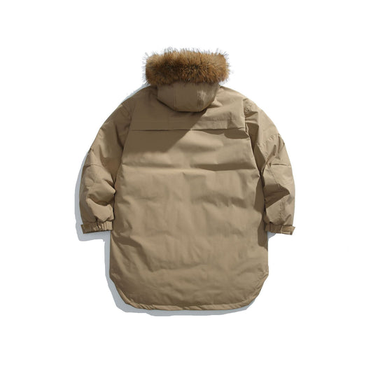 Herren Gefütterter Winterparka mit abnehmbarer Kunstfellkapuze Nord Taschen