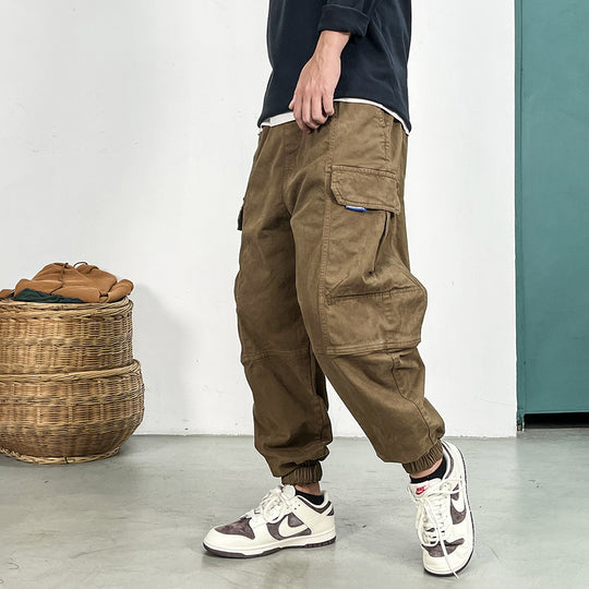 Herren Cargohose im Camouflage-Utility-Stil mit geradem Bein und robustem Canvas Nord Taschen