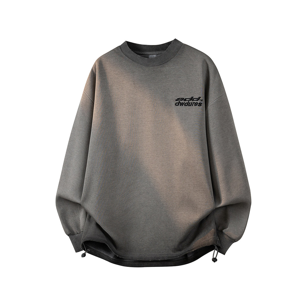 Damen Oversize-Sweatshirt mit gesticktem Schriftzug, abgerundetem Saum & überschnittener Schulter Nord Taschen