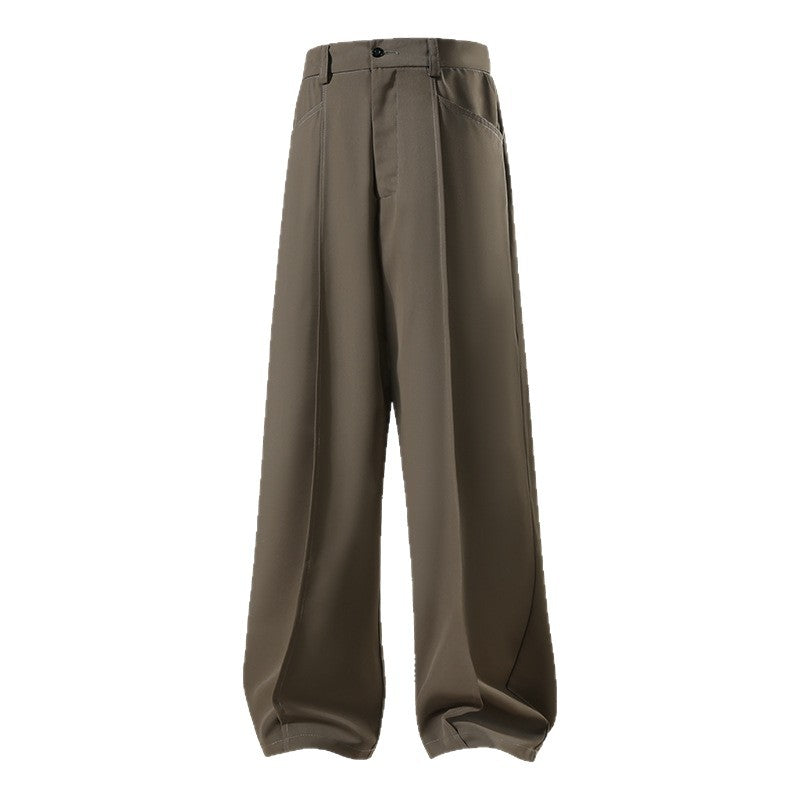 Herren Weite Crêpe‑Hose mit Bundfalte und gerader Bügelfalte Nord Taschen