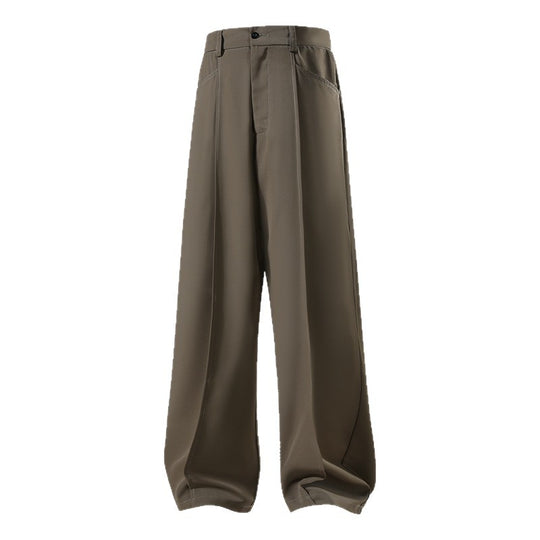 Herren Weite Crêpe‑Hose mit Bundfalte und gerader Bügelfalte Nord Taschen