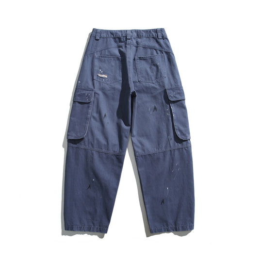 Herren Cargo-Hose im Used-Look mit Distressed-Details und aufgesetzten Klappentaschen Nord Taschen