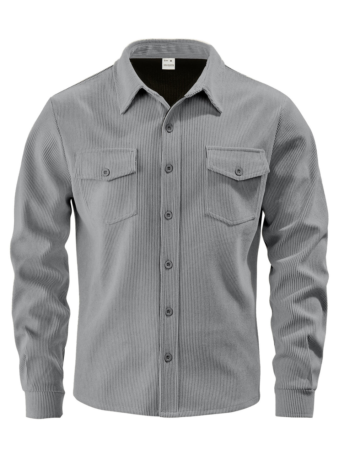 Herren Kordhemdjacke aus breitem Cord mit Pattentaschen und Hemdkragen Nord Taschen
