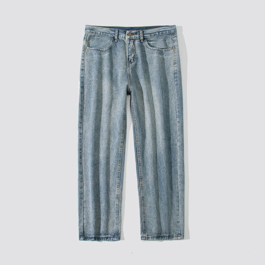 Damen Weite Straight‑Fit Jeans mit hohem Bund, umgeschlagenem Saum und leichter Vintage‑Waschung Nord Taschen