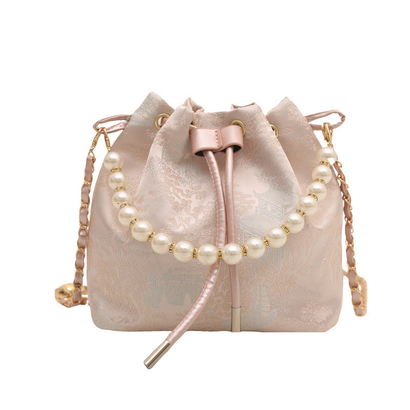 Damen modische Beuteltasche mit floralem Design und Perlenakzenten Nord Taschen