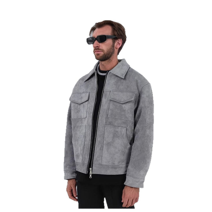 Herren modische und bequeme Übergangsjacke mit großen Taschen