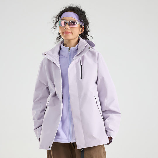 Damen Leichte wasserdichte Parka-Kapuzenjacke mit versiegelten Nähten und Kordelzug Nord Taschen