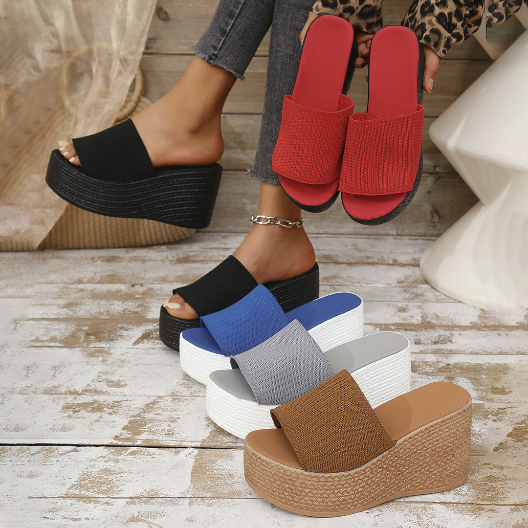 Damen Wedge-Pantoletten mit komfortablem Fußbett und flexiblem Obermaterial