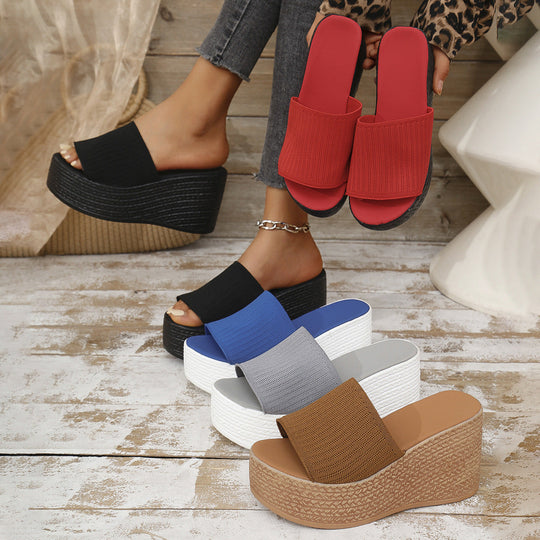 Damen Wedge-Pantoletten mit komfortablem Fußbett und flexiblem Obermaterial
