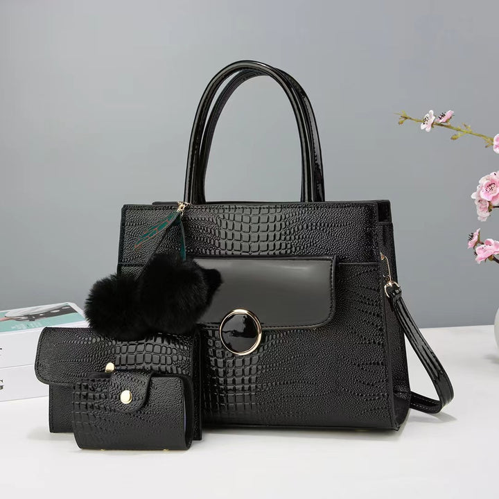 Damen Handtasche mit strukturiertem Design und abnehmbarem Zubehör Nord Taschen