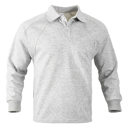 Herren Polo-Sweatshirt mit Raglanärmeln, Halbknopfleiste und Rippbündchen Nord Taschen