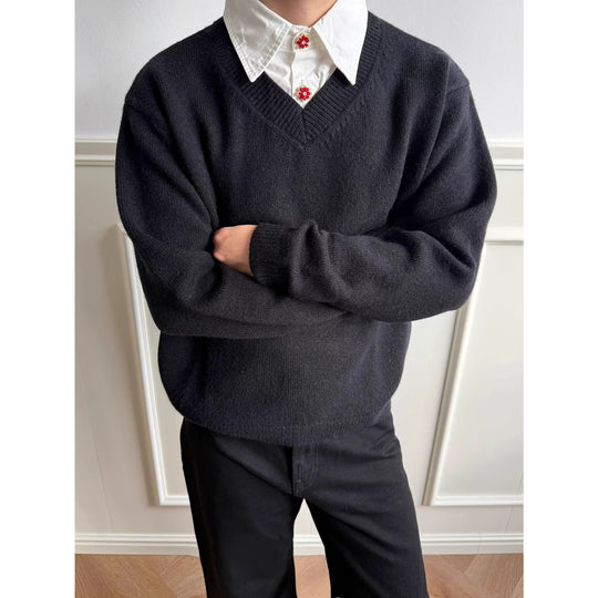 Herren Klassischer V-Ausschnitt Pullover Nord Taschen