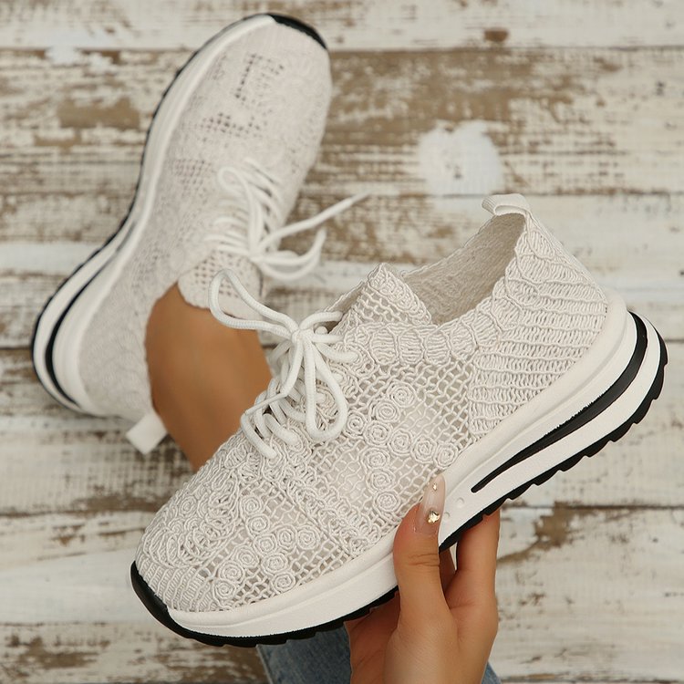 Damen  gestrickte Slip-On Plateau-Sneaker mit atmungsaktivem Obermaterial und gepolstertem Komfortfußbett Nord Taschen