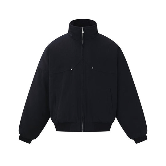 Unisex Boxy-wattierte Kurzjacke mit hochgeschlossenem Stehkragen und minimalistischer Nahtführung Nord Taschen