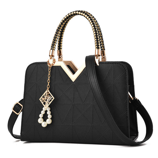 Damen Designer-Handtasche mit strukturiertem Geometrie-Muster und abnehmbarem Zubehör Nord Taschen