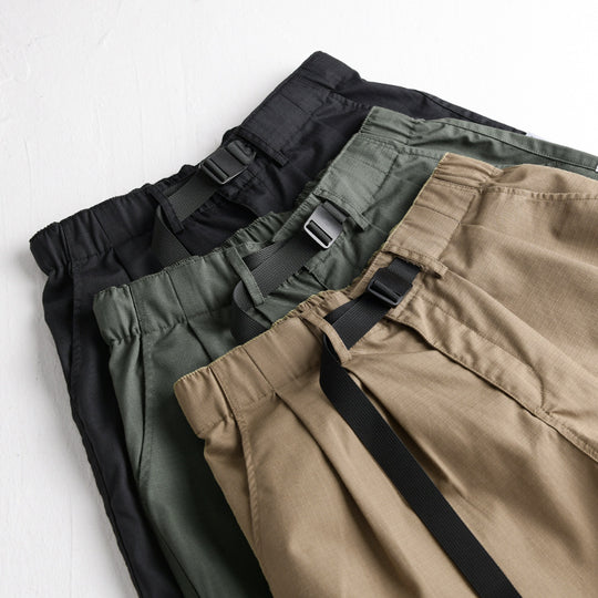 Herren Relaxte Baumwollhose mit elastischem Bund, integrierter Webbing-Gürtel und konischem Bein Nord Taschen