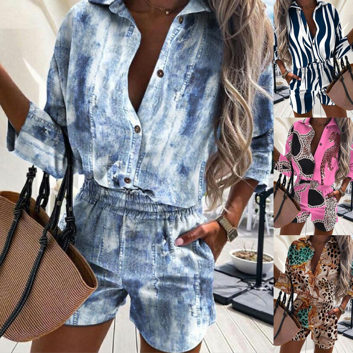 Damen Kurzarm-Jumpsuit mit Schickem ZNord Taschenra-Design und Elastischem Bund