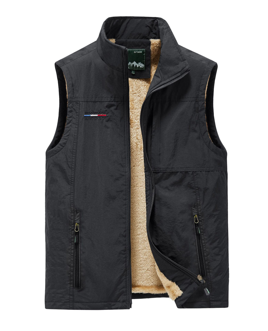 Herren Thermo-Ärmellose Weste mit Teddyfutter und Reißverschluss Nord Taschen