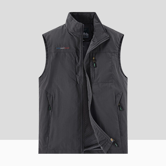 Herren Leichte multifunktionale Outdoor-Utility‑Weste mit Mesh‑Futter und mehreren Reißverschlusstaschen Nord Taschen