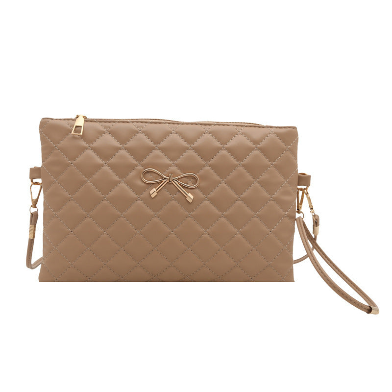 Damen elegante Clutch mit elegantem Steppmuster und zierlichem Schleifenakzent Nord Taschen