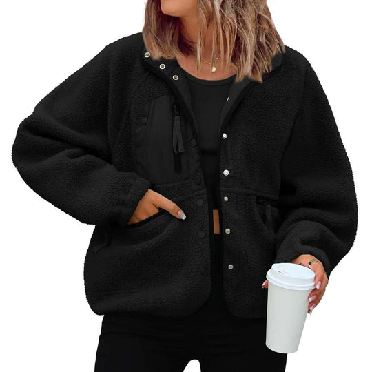 Damen kuschelige Fleecejacke mit praktischen Taschen Avellé