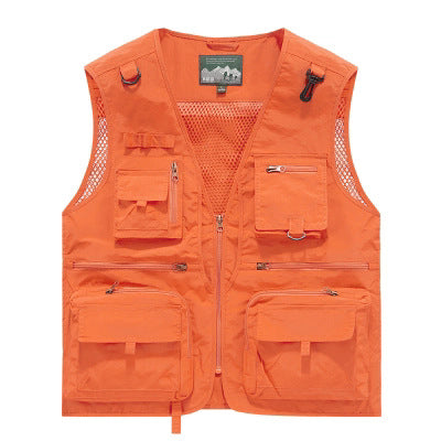 Herren Multifunktionale Cargo-Utility-Weste mit zahlreichen Reißverschlussfächern und D-Ringen Nord Taschen